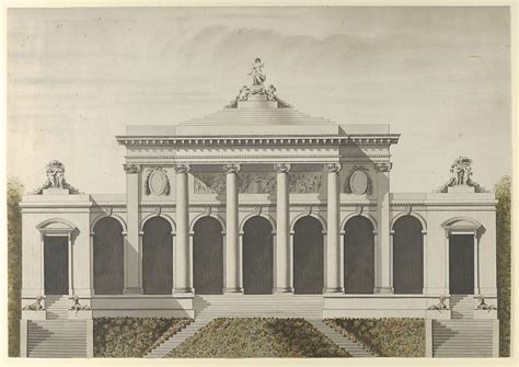 After Etienne Louis Boullée Elevation For The Garden Front Of The