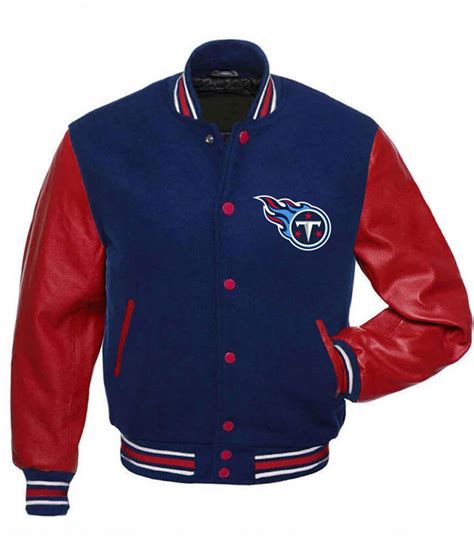 Letterman Red And Blue Tennessee Titans Varsity Jacket Jackets Masters