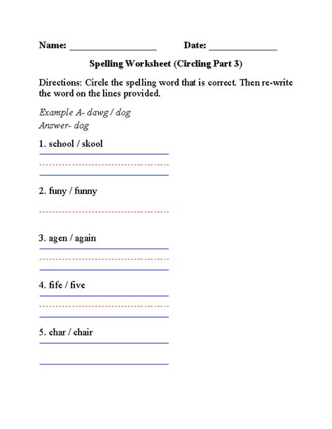 Spelling Worksheets General Spelling Worksheets