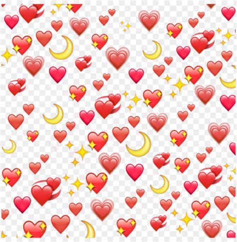Heart Moon Red Tumblr Stars Yellow Png Tumblr Stars Png Emoji Hearts PNG Image With