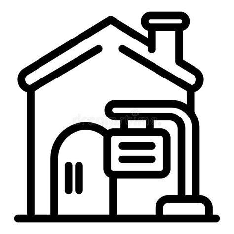 Village House Property Investments Icon Outline Style Stock Vector