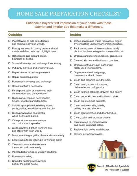 Printable Checklist For Selling A House