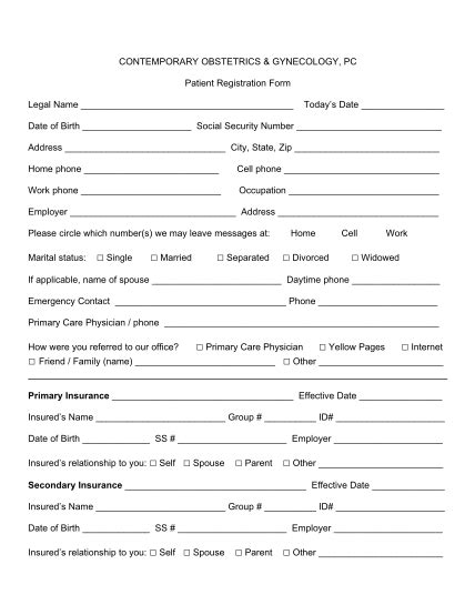 103 Patient Information Forms Template Page 4 Free To Edit Download