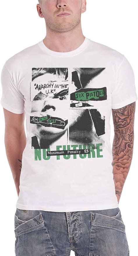 The Sex Pistols T Shirt No Future Band Logo Official Mens White L