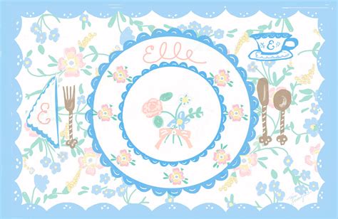 Laminated Placemat Pastel Wallpaper Print Collaboration With Born O