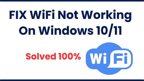Fix Wifi Not Working On Windows 1011 Youtube