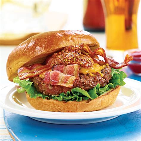 Grilled Cheddar Burger With Applewood Smoked Bacon Recipe Wegmans