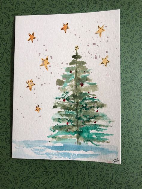 How To Make Easy Watercolor Christmas Cards Best Design Idea