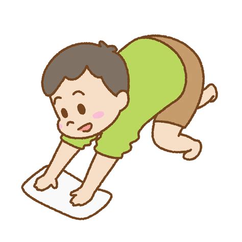 雑巾掛けをする子供のイラスト 商用okの無料イラスト素材サイト ツカッテ