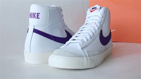 Nike Blazer Mid 77 Vintage Whitesailvoltage Purple On Feet
