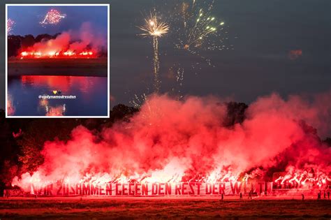 Watch Dynamo Dresden Fans Put On Crazy Firework Display Outside Team