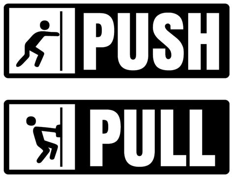 Push Pull Shop Door Sticker Tenstickers