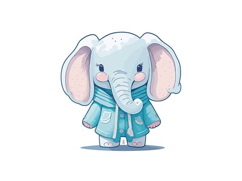 Watercolor Cute Baby Elephant Clip Art Graphic By Phoenixvectorarts