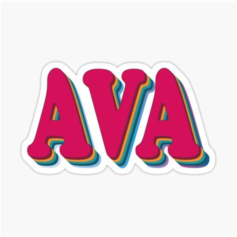 Ava Name Retro Color Sticker By Overshift Redbubble