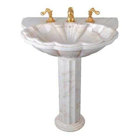 Sherle Wagner Marble Shell Pedestal Sink Chairish