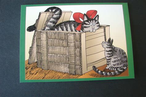 Kliban Christmas Holiday Cat Card Seasons Greetings B Env Kilban New