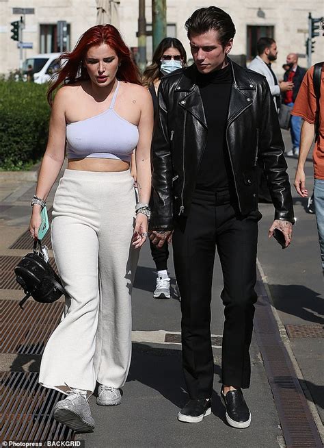 Bella Thorne Goes For A Stroll With Fiancé Benjamin Mascolo In Milan Daily Mail Online