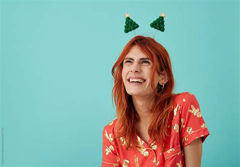 Fun Transgender Model Christmas Portrait Smiling By Stocksy