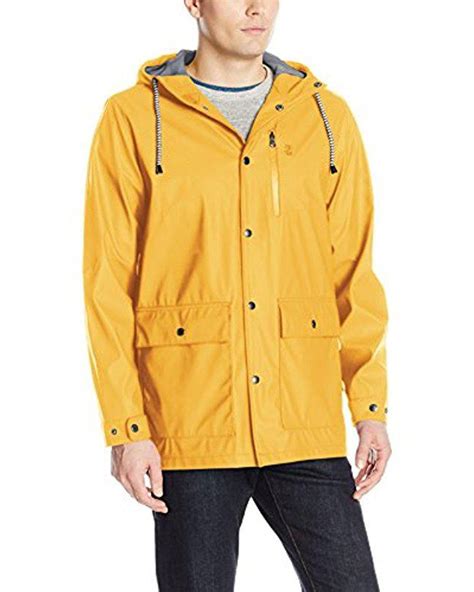 Izod Waterproof Rain Slicker Jacket In Yellow For Men Lyst