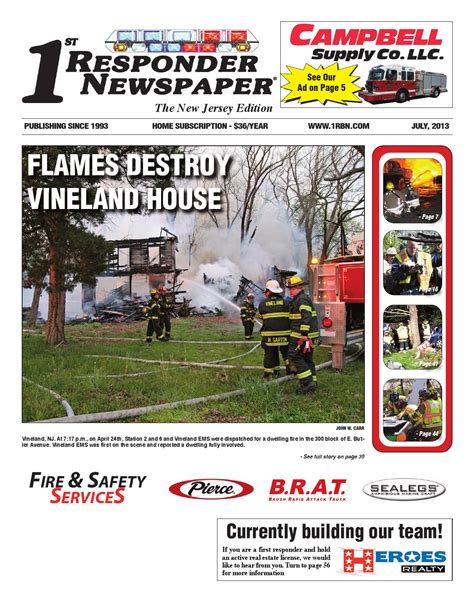 1st Responder New Jersey July Edition By Belsito Communications Inc
