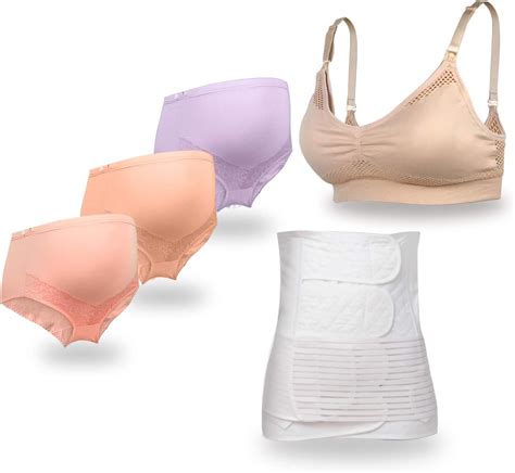 Bmama Maternity Nursing Bra High Waisted Maternity Underwear And 3 In 1 Postpartum Belly Band For