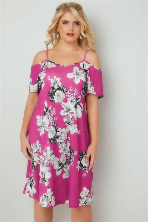 Pink And Grey Floral Cold Shoulder Jersey Cami Dress With