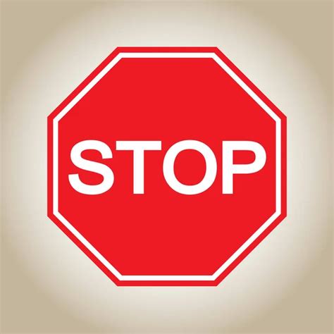Red Stop Sign Isolate On White Backgroundvector Illustration Stock