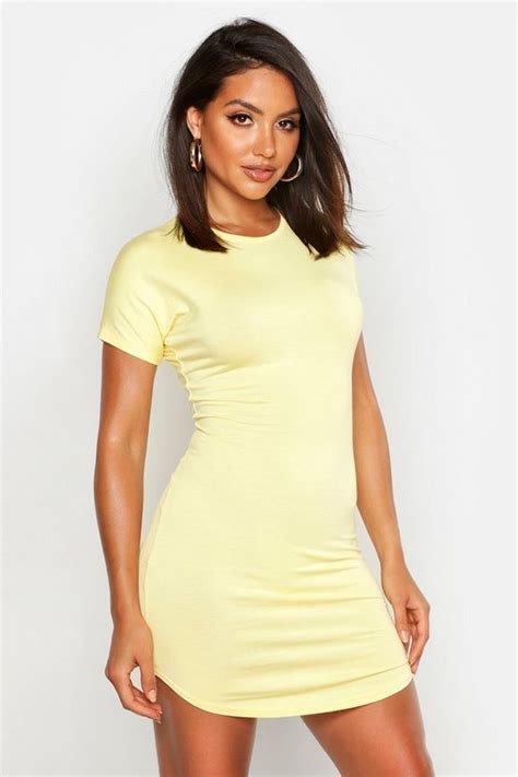 Taylor Basic Curved Hem T Shirt Dress Boohoo