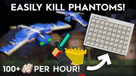 Minecraft Easy Phantom Farming 100 Membrane Per Hour Youtube