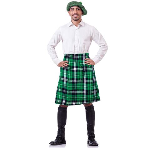 buy skeleteen irish plaid green kilt scottish st patrick s green pleated costume tartan skirt