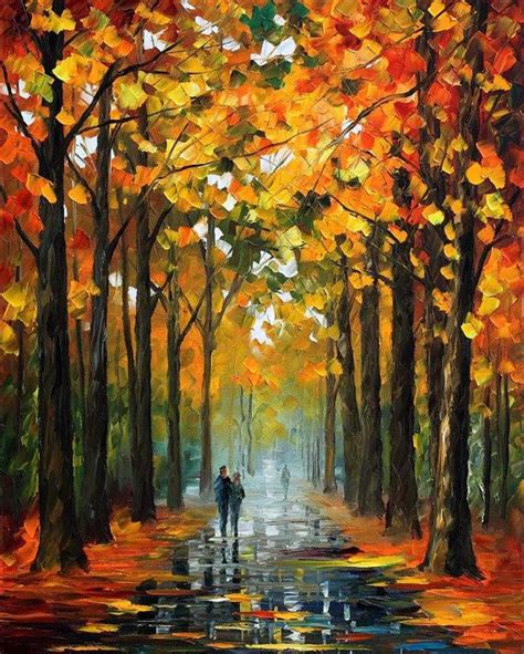Fall Home Decor Forest Wall Art Oil Painting On Canvas By Leonid