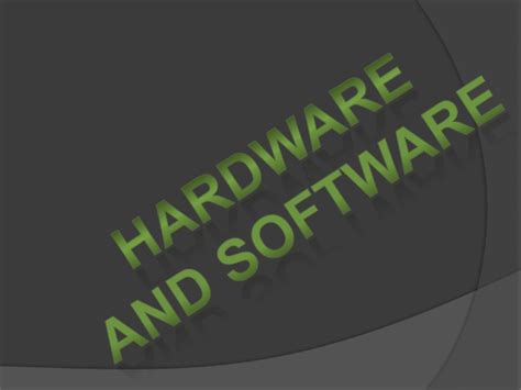 The software in a computer system enables the hardware to function and the user to perform tasks. Hardware and software ppt