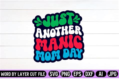 just another manic mom day retro design graphic by svg artfibers · creative fabrica