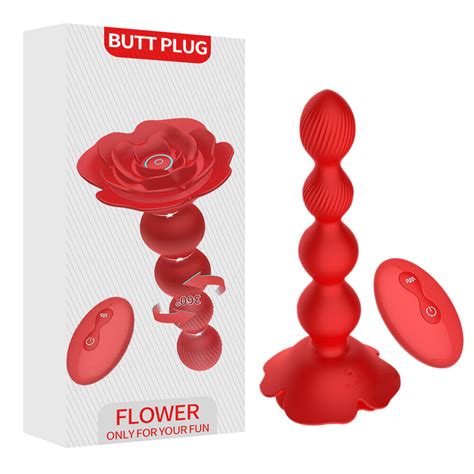 360° Rotating Anal Butt Plug Vibrator Soft Beads Dildo G Spot Rose Sex Toys Vibe Ebay