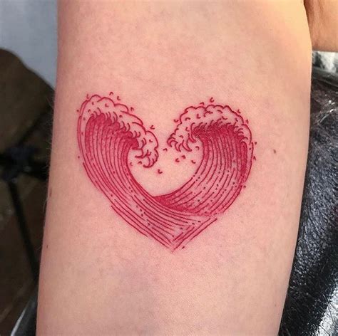Heartwaves Tattoo Red Ink Tattoos Tattoos Red Tattoos
