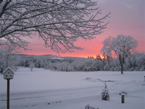 Winter A Beautiful Sunrise In Maine Winter Landscape Winter Scenes