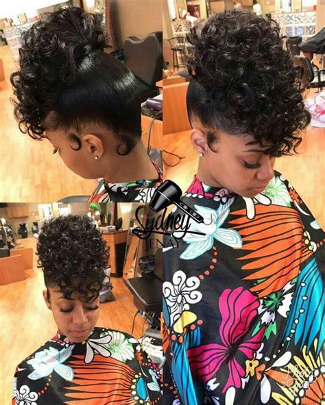 Classically elegant pin up style. Ponytail w/hair on curly hair on top. | Girls updo ...
