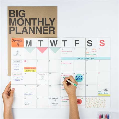 Mochithings Big Monthly Planner Big Monthly Planner Monthly Planner