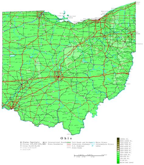 Ohio Contour Map