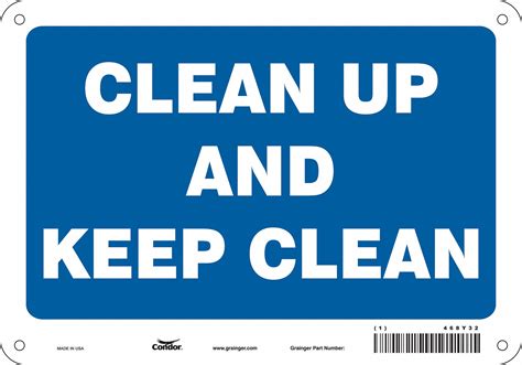 Condor Safety Sign Sign Format Other Format Clean Up And Keep Clean
