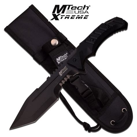 Mtech Usa Xtreme 1175 Black Tactical Fixed Blade Knife With Nylon