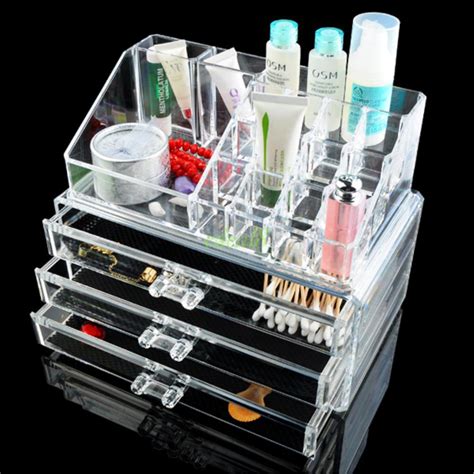 Acrylic Makeup Box Cosmetic Organizer Drawer Holder Clear Storage Case