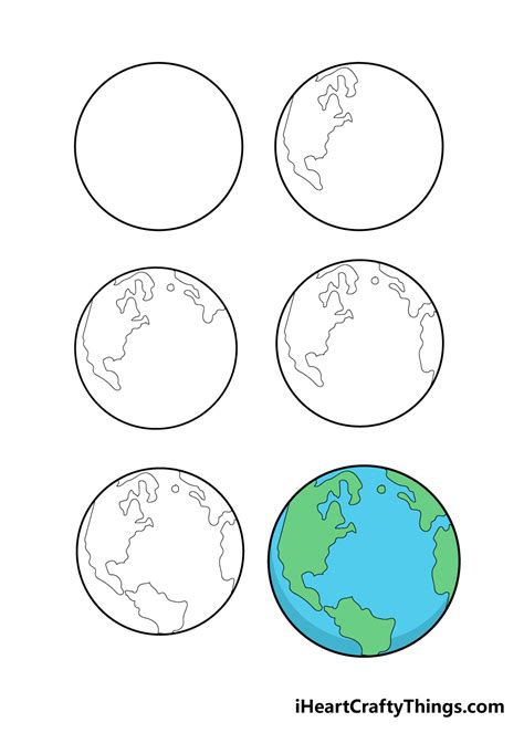 Earth Drawing How To Draw The Earth Step By Step
