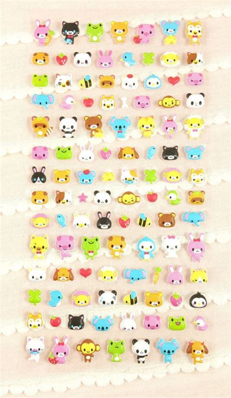 Cute Kawaii Animal Puffy Stickers 108 Count Puffy Stickers Cute
