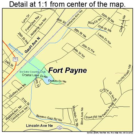 Fort Payne Alabama Street Map 0127616