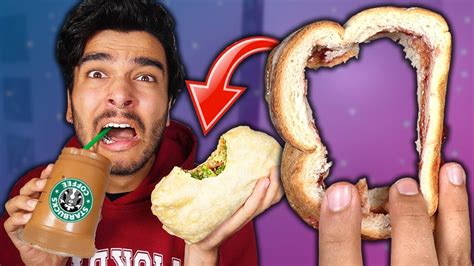I Only Ate Foods The Wrong Way For 24 Hours Impossible Food Challenge Youtube
