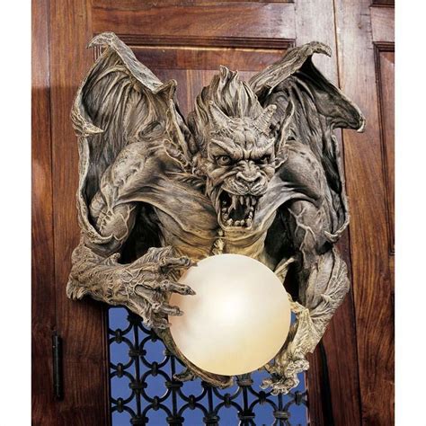 Medieval Gargoyle Of Eastmore Cathedral 17 Wall Sculpture Lamp By Gary