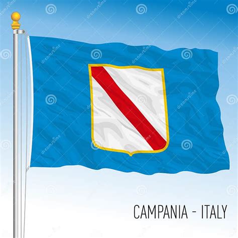 Campania Flag Of The Region Italy Stock Vector Illustration Of Arms