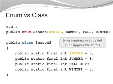 Symbolic constants in java are named constants. Java Enum FAQ - What Every Java Developer should know ...