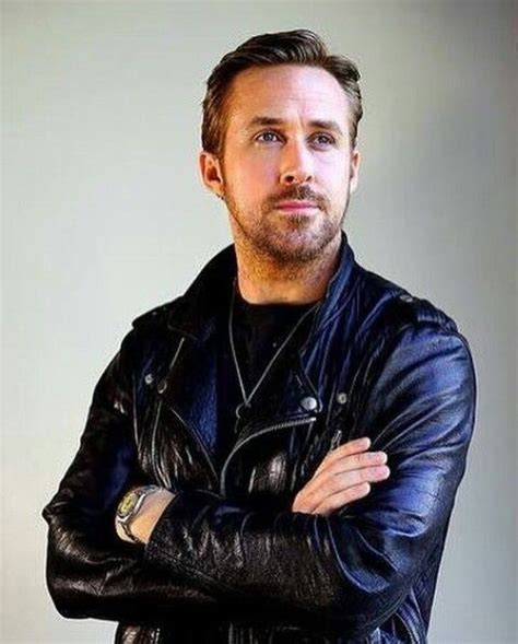 Ryan Gossling Celebrities Male Celebs Leather Men Leather Jacket